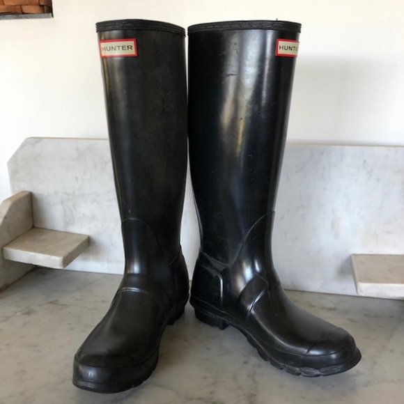 Hunter Shoes - HUNTER Orginial Tall Black Rain Boots Wellies Size 7